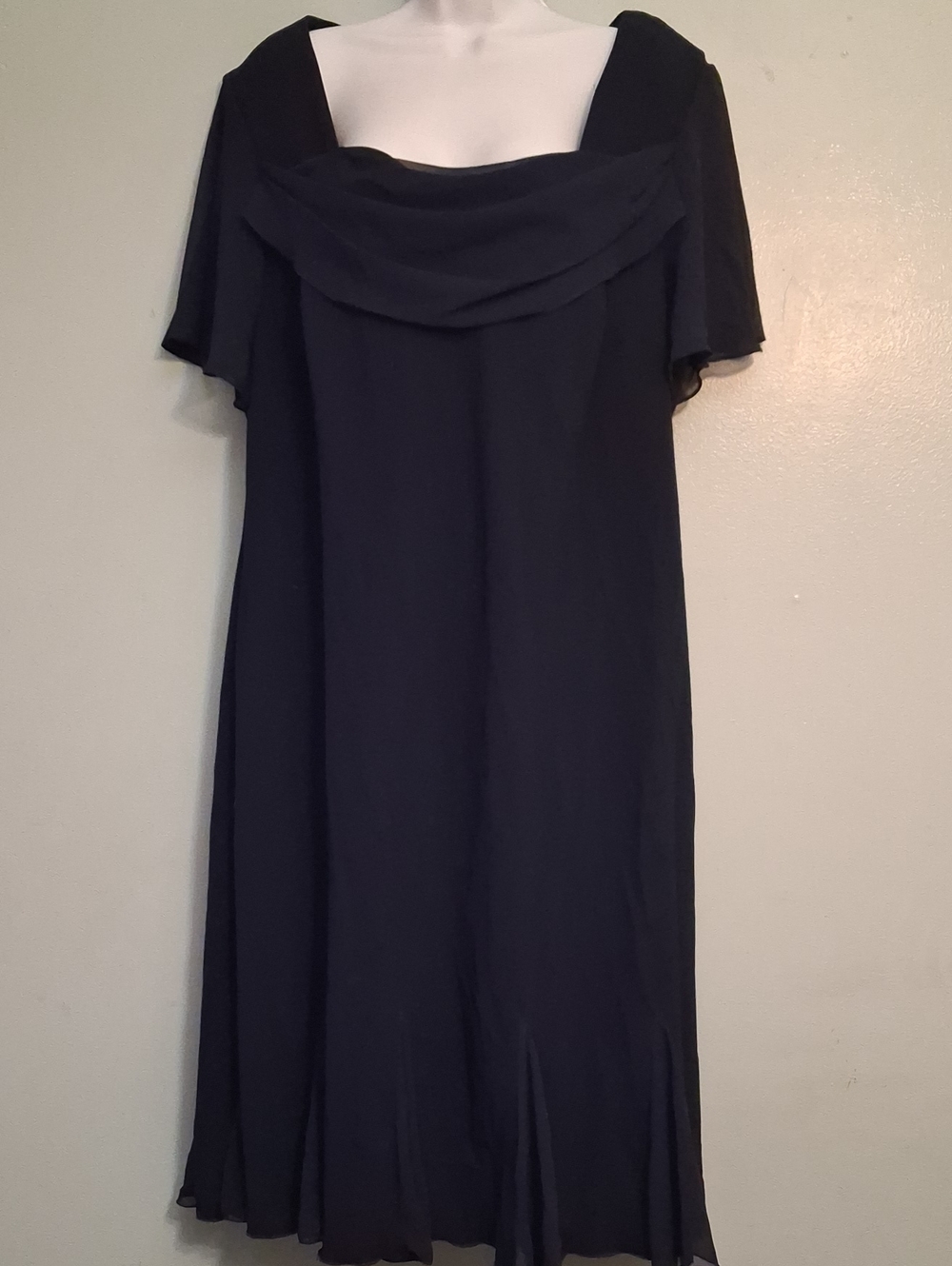 Dressbarn Collection Size 22 Women's Dark Navy Cowl Neck Midi Dress